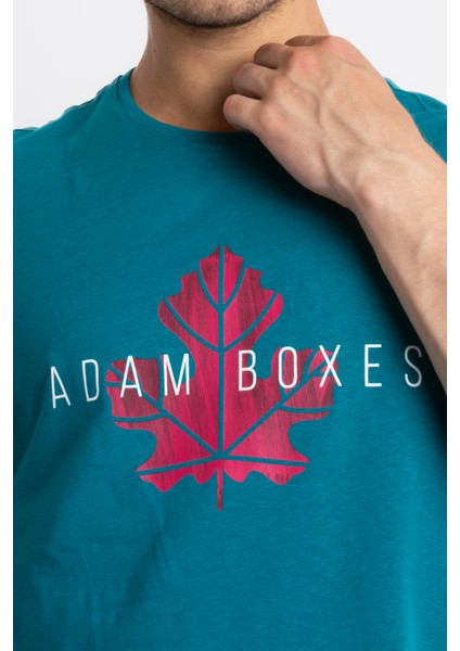 Erkek/ Baskılı O-Yaka T-Shirt Anillo - Göl Yeşili indirimleri