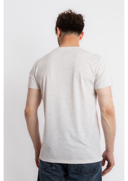 Erkek/ Baskılı O-Yaka T-Shirt Premiver - Kahve Melanj modelleri