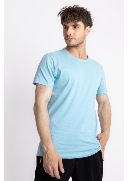 Erkek/ Baskılı O-Yaka T-Shirt Premiver - Açık Mavi fiyatları
