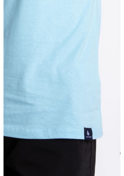 Erkek/ Baskılı O-Yaka T-Shirt Premiver - Açık Mavi indirimleri