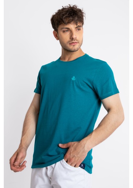 Erkek/ Baskılı O-Yaka T-Shirt Premiver - Göl Yeşili fiyatları