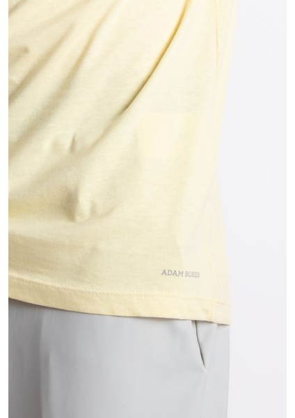 Erkek/ O-Yaka Cepli T-Shirt Bolsillo - Açık Sarı indirimleri