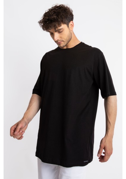 Erkek/ Oversize O-Yaka T-Shirt Basuelto - Siyah fiyatları