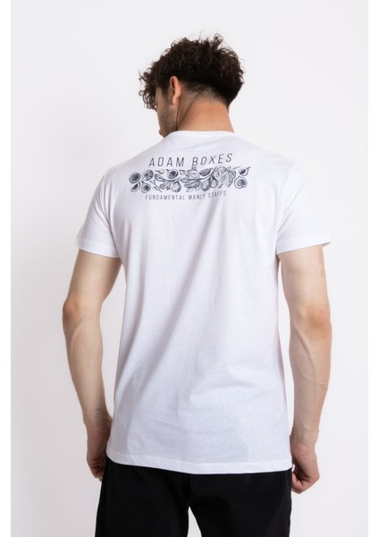 Erkek/ Baskılı O-Yaka T-Shirt Bandos - Beyaz modelleri