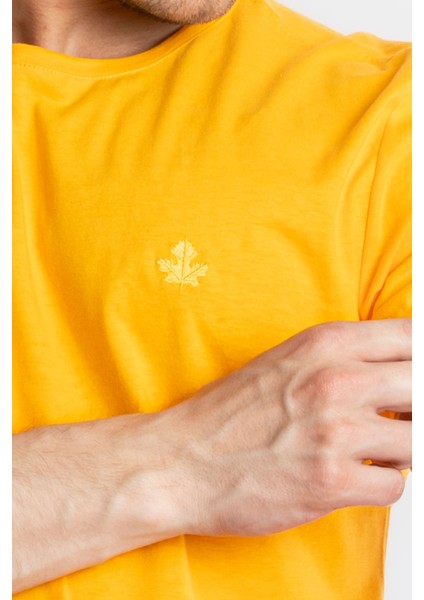 Erkek/ Baskılı O-Yaka T-Shirt Premiver - Koyu Sarı fırsatları