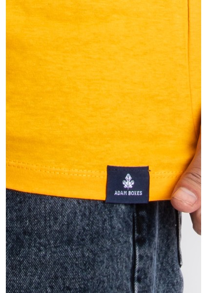 Erkek/ Baskılı O-Yaka T-Shirt Premiver - Koyu Sarı indirimleri