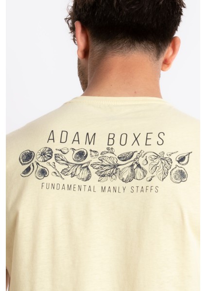 Erkek/ Baskılı O-Yaka T-Shirt Bandos - Açık Sarı indirimleri