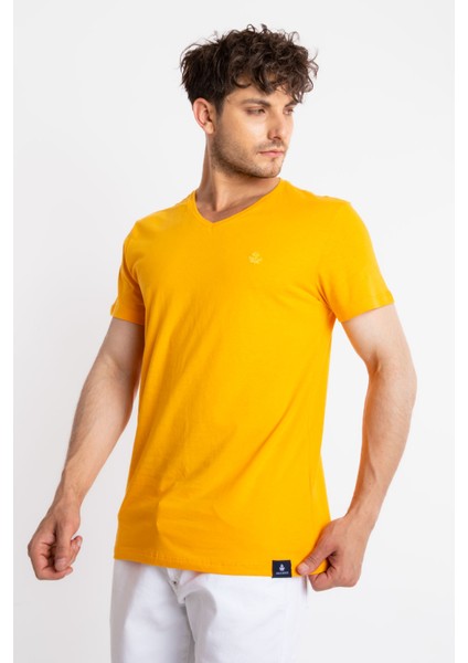 Erkek/ V-Yaka T-Shirt Veralpes - Koyu Sarı fiyatları