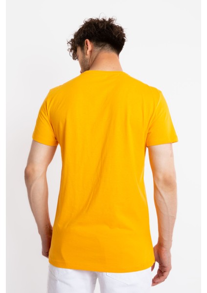 Erkek/ V-Yaka T-Shirt Veralpes - Koyu Sarı modelleri