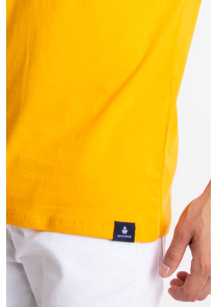 Erkek/ V-Yaka T-Shirt Veralpes - Koyu Sarı indirimleri