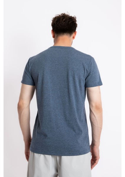 Erkek/ V-Yaka T-Shirt Veralpes - Lacivert Melanj modelleri