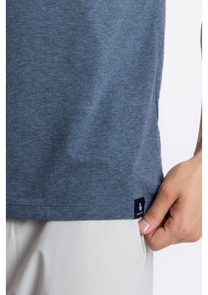 Erkek/ V-Yaka T-Shirt Veralpes - Lacivert Melanj indirimleri