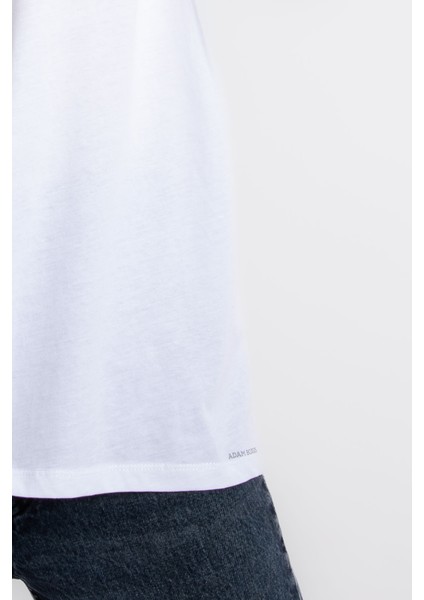 Erkek/ Oversize O-Yaka T-Shirt Basuelto - Beyaz indirimleri