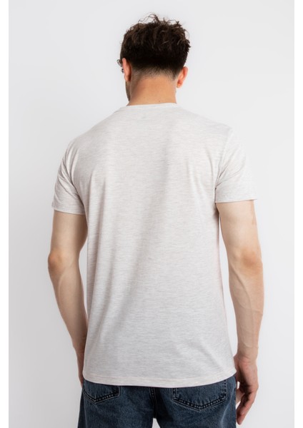 Erkek/ V-Yaka T-Shirt Disimplo - Kahve Melanj modelleri