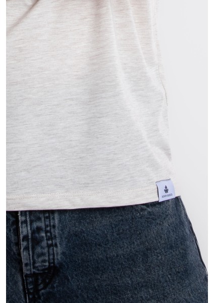 Erkek/ V-Yaka T-Shirt Veralpes - Kahve Melanj indirimleri