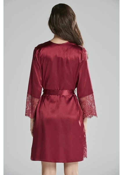 6015 Kadın Dantelli Saten 6'lı Set-Bordo fiyatları