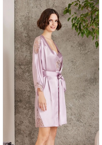 6000 Kadın Dantelli Saten 6'lı Set-Rose fiyatları