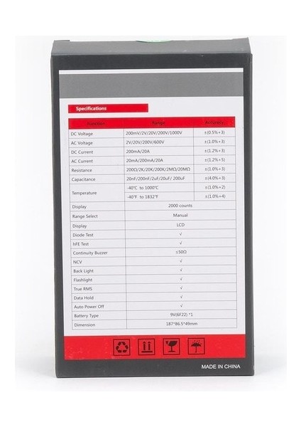 Dijital Multimetre LED Ekranlı Avometre Ölçü Aleti UC33D- Dahili