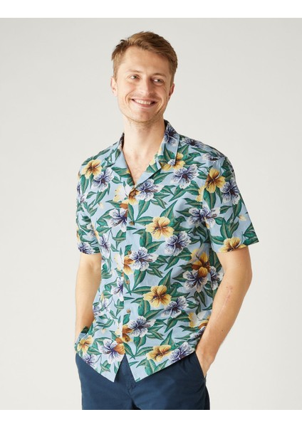 Saf Pamuklu Kısa Kollu Gömlek