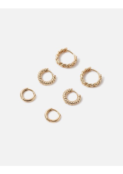 Z Koleksiyonu Küpe Seti Altın Kaplama x 3 fiyatları