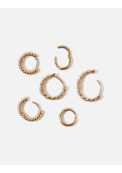 Z Koleksiyonu Küpe Seti Altın Kaplama x 3 modelleri