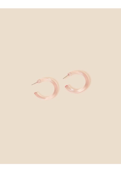 Şeffaf Pembe Reçine Çember Küpe fiyatları