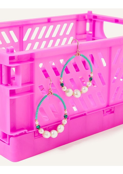 Inci Boncuklu Halka Küpe