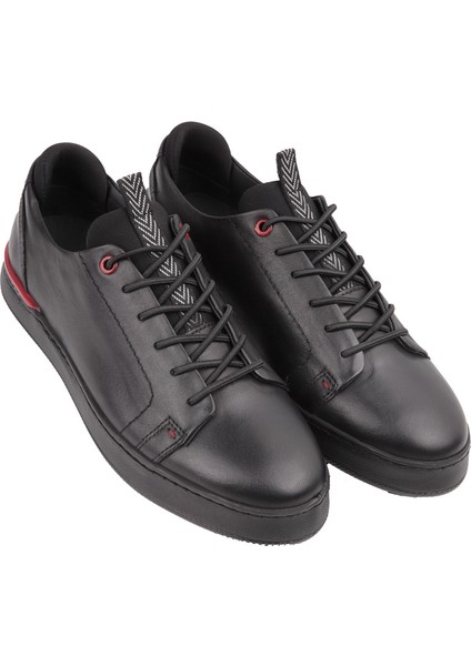 15303 Siyah Sneaker Deri Ayakkabı modelleri