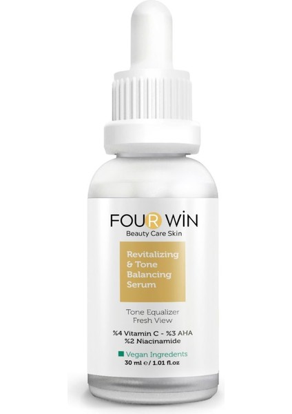 FOUR Aydınlatıcı Cilt Tonu Eşitleyici C vitamini Serum %4 Vitamin C %3 Aha %2 Niacinamide 30 ml