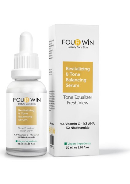 FOUR Aydınlatıcı Cilt Tonu Eşitleyici C vitamini Serum %4 Vitamin C %3 Aha %2 Niacinamide 30 ml