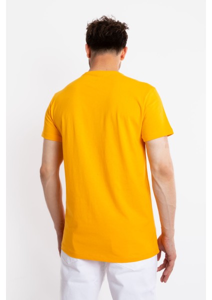 Erkek/ O-Yaka Cepli T-Shirt Bolsillo - Koyu Sarı modelleri