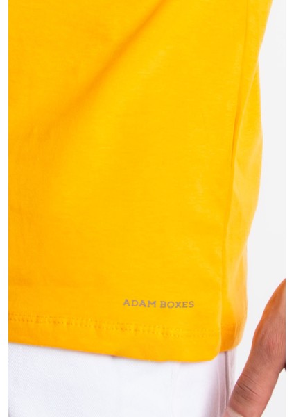 Erkek/ O-Yaka Cepli T-Shirt Bolsillo - Koyu Sarı indirimleri