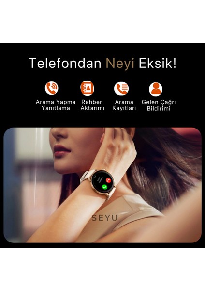 Seyu Watch Watch G3 Pro Mini Akıllı Saat 42MM Iphone Android Tüm Telefonlara Uyumlu