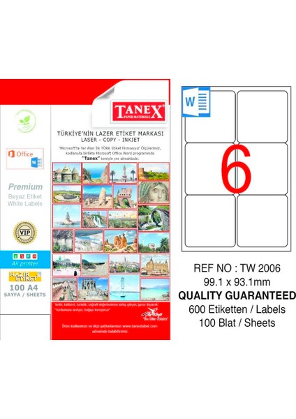 Lazer Etiket 100 Yp 600 Lü 99.1X93.1 Laser Copy Inkjet Tw 2006