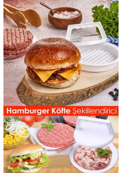 Hamburger ve Köfte Şekillendirici Pratik Köfte Kalıbı Hamburger Pres Aparatı Hamburger Kalıbı