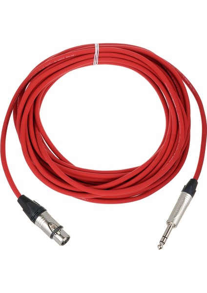 Neutrik Hoparlör Kablosu Stereo Jak - Dişi Xlr Kırmızı - 10 Metre