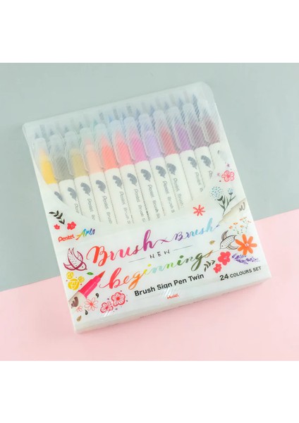Arts Brush Sign Pen Twin 24'lü Fırça Uçlu Kalem Set / Sesw