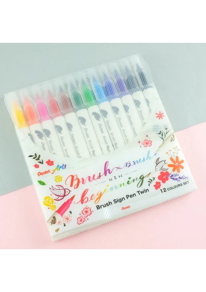Arts Brush Sign Pen Twin 12'li Fırça Uçlu Kalem Set / Sesw