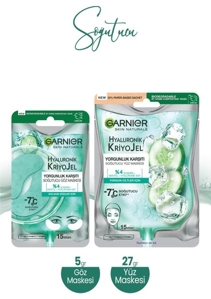 Hyaluronik Kriyo Soğutucu Göz Maskesi Jel 5 gr ve Yüz Maskesi 27 gr