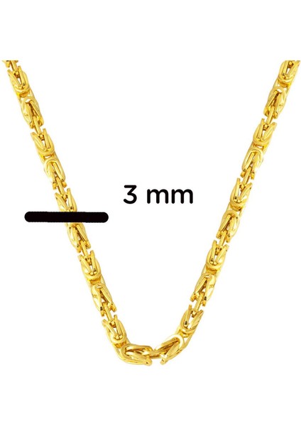 14 Ayar Altın 3 mm. Kral Zincir 65 cm indirimleri