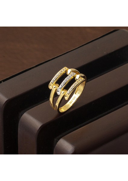 Sıra Taşlı Kaburga 14 Ayar Altın Yüzük indirimleri
