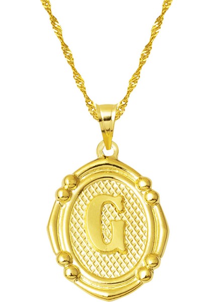 14 Ayar Italyan G Harfi Altın Kolye