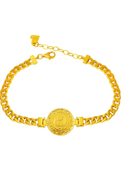 Gurmet Zincirli 14 Ayar Çeyrek Altınlı Bileklik