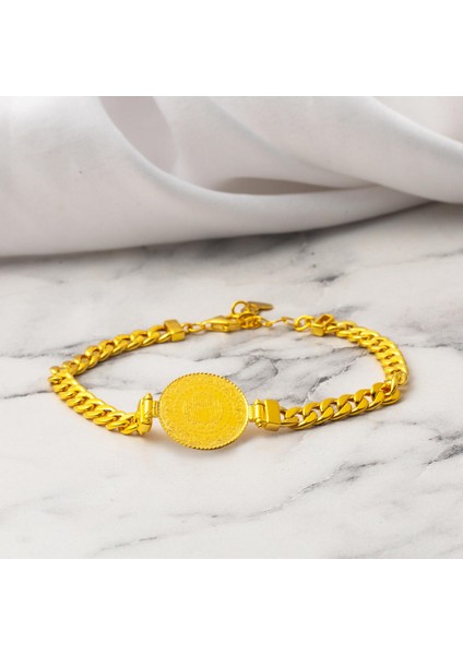 Gurmet Zincirli 14 Ayar Çeyrek Altınlı Bileklik modelleri