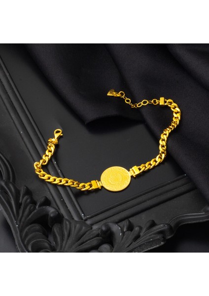 Gurmet Zincirli 14 Ayar Çeyrek Altınlı Bileklik fırsatları