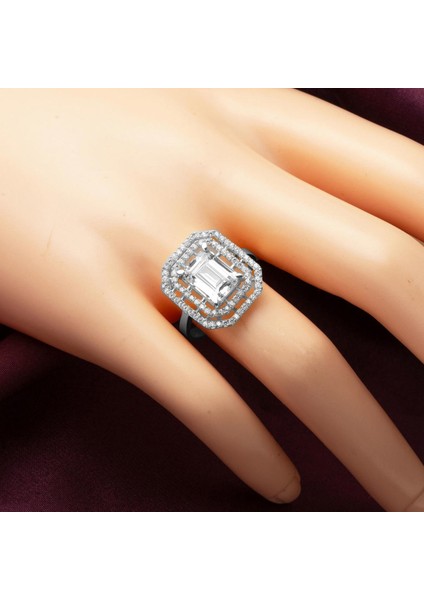 14 Ayar Beyaz Altın Baget Yüzük fiyatları