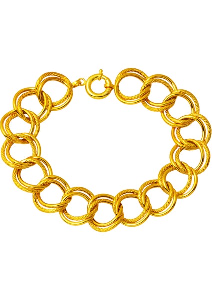 Burgu Halkalı Samanyolu Altın Bileklik 14 Ayar