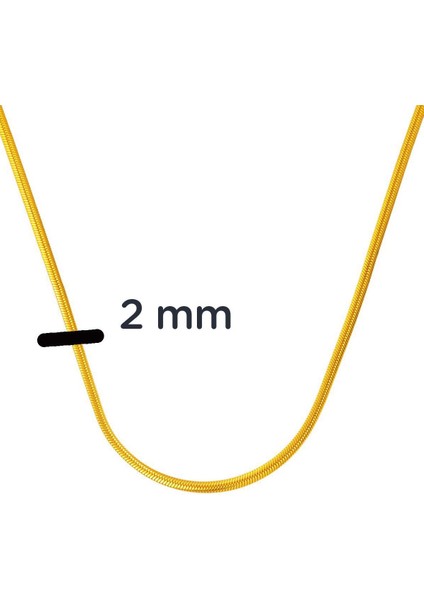 22 Ayar Altın Ezme Zincir 55 Cm.