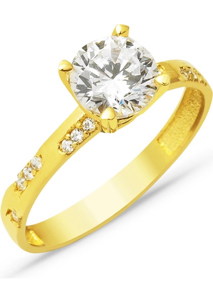 Tek Taş 14 Ayar Altın Yüzük