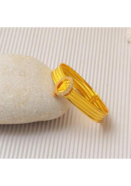 Klasik Tuğralı 3 Sıra Altın Trabzon Hasır Kelepçe Bilezik indirimleri